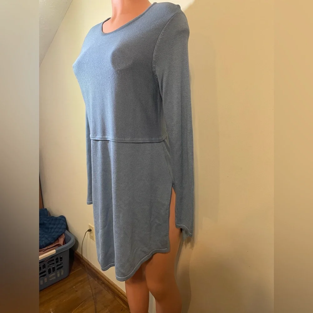 J. Jill Women's Small Long Sweater Tunic Top Dress Lightweight Double Side Slits